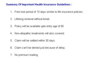 Health Insurance Guidelines - IRDA